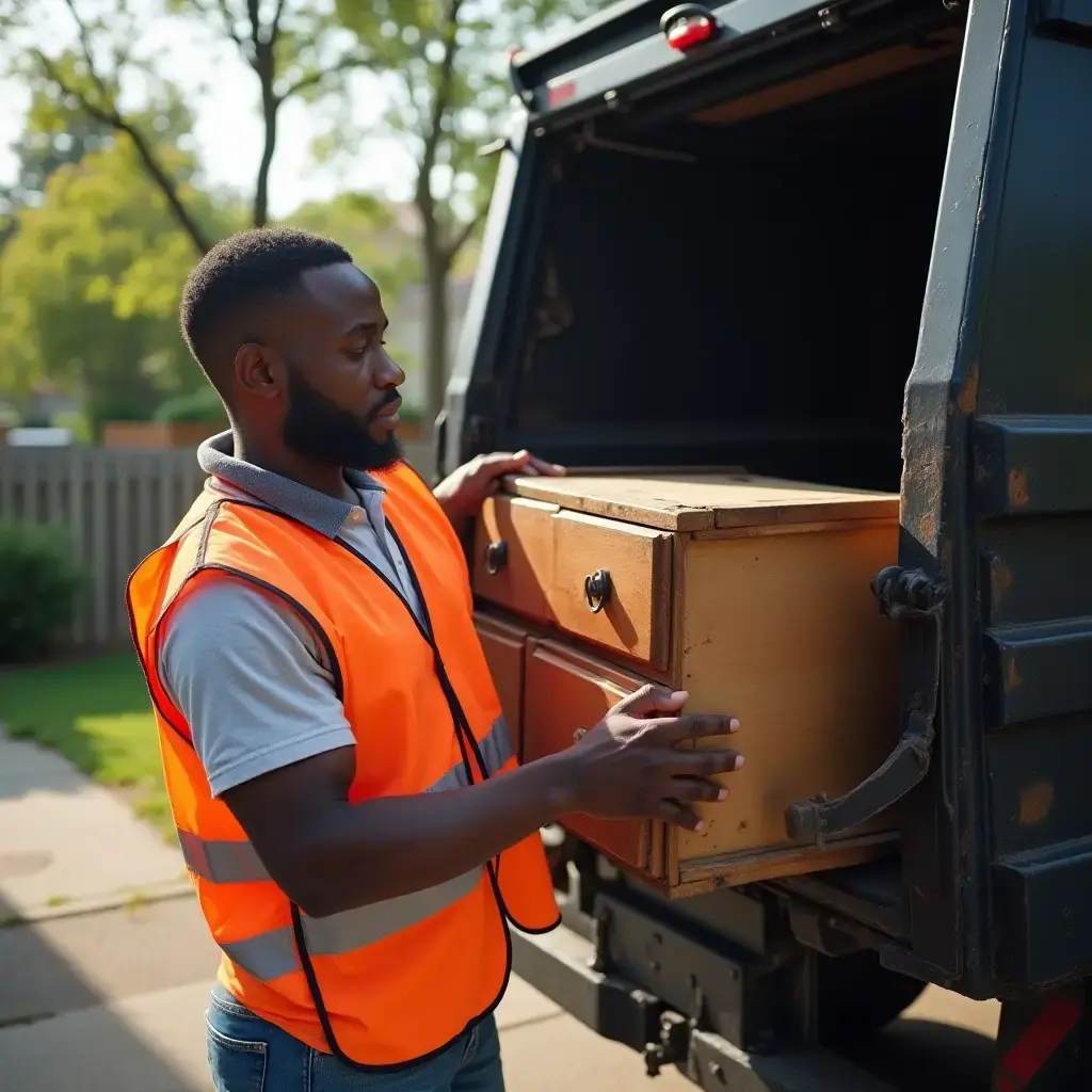 Worker moving large items